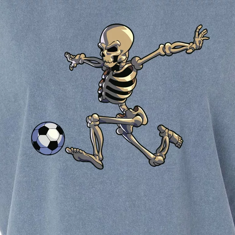 Soccer Skeleton Halloween Boy Soccer Player Halloween Garment-Dyed Women's Muscle Tee