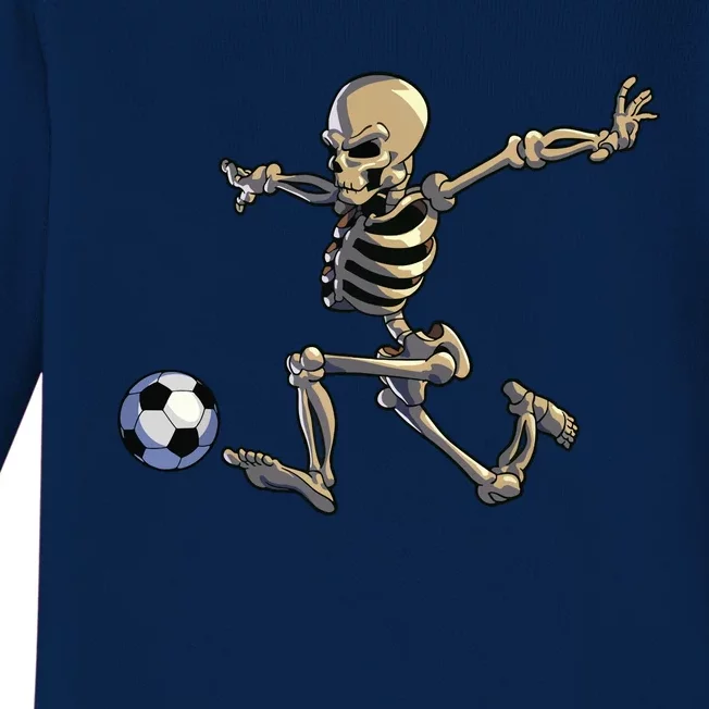 Soccer Skeleton Halloween Boy Soccer Player Halloween Baby Long Sleeve Bodysuit