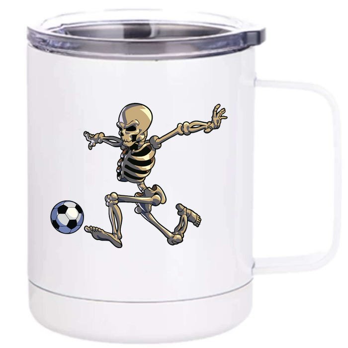 Soccer Skeleton Halloween Boy Soccer Player Halloween Front & Back 12oz Stainless Steel Tumbler Cup