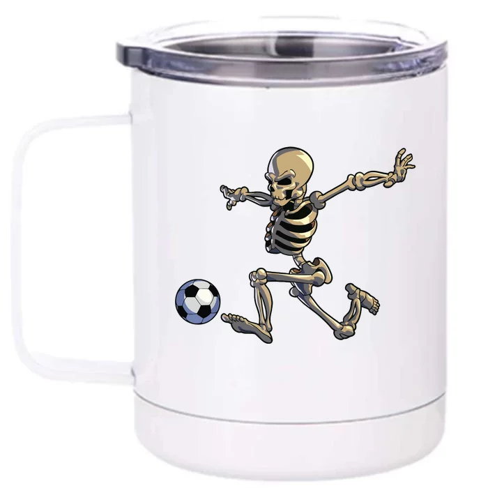 Soccer Skeleton Halloween Boy Soccer Player Halloween Front & Back 12oz Stainless Steel Tumbler Cup