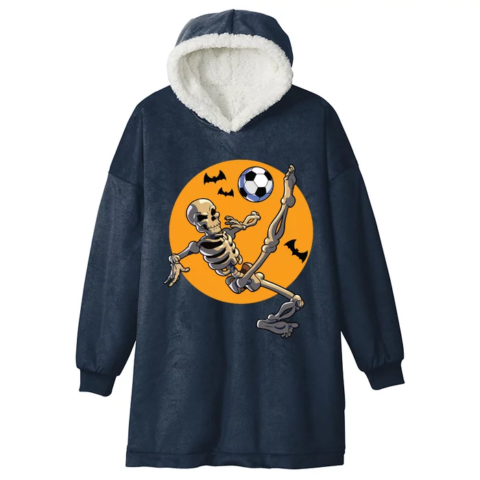 Soccer Skeleton Halloween Skeleton Soccer Player Hooded Wearable Blanket