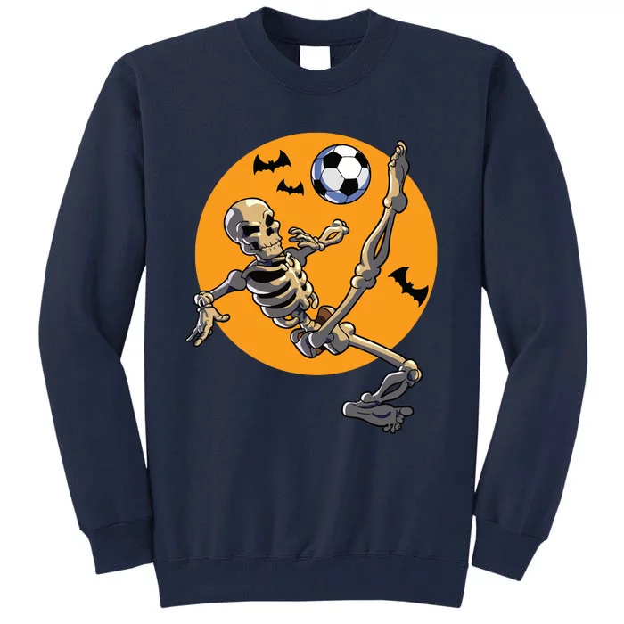 Soccer Skeleton Halloween Skeleton Soccer Player Tall Sweatshirt