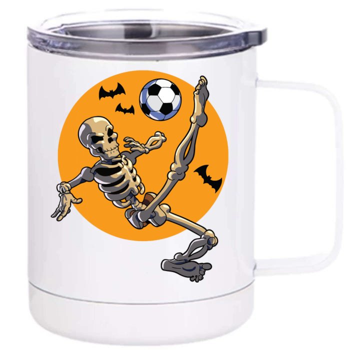 Soccer Skeleton Halloween Skeleton Soccer Player 12 oz Stainless Steel Tumbler Cup