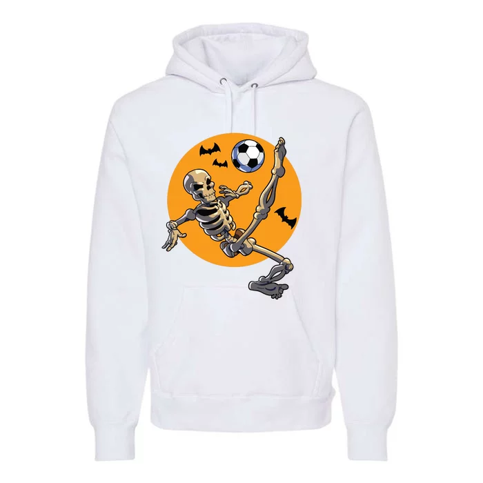 Soccer Skeleton Halloween Skeleton Soccer Player Premium Hoodie