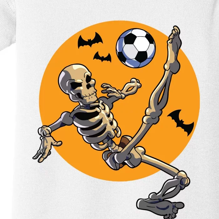 Soccer Skeleton Halloween Skeleton Soccer Player Baby Bodysuit