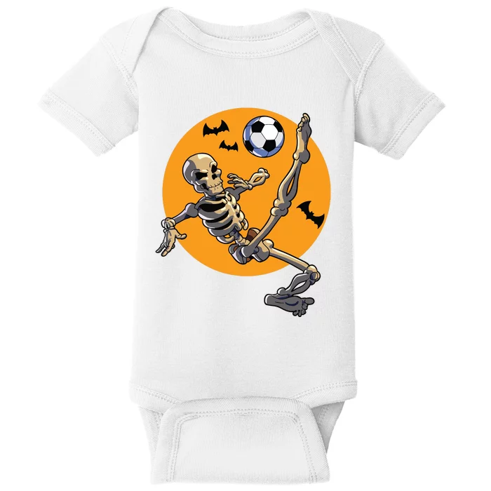 Soccer Skeleton Halloween Skeleton Soccer Player Baby Bodysuit