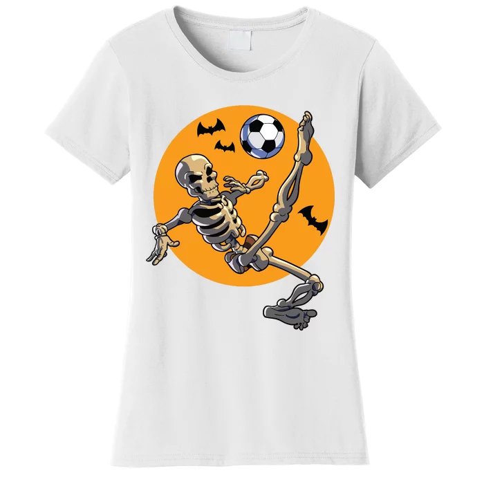 Soccer Skeleton Halloween Skeleton Soccer Player Women's T-Shirt