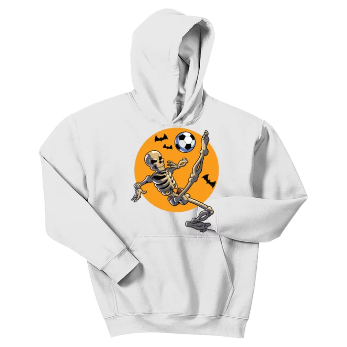 Soccer Skeleton Halloween Skeleton Soccer Player Kids Hoodie