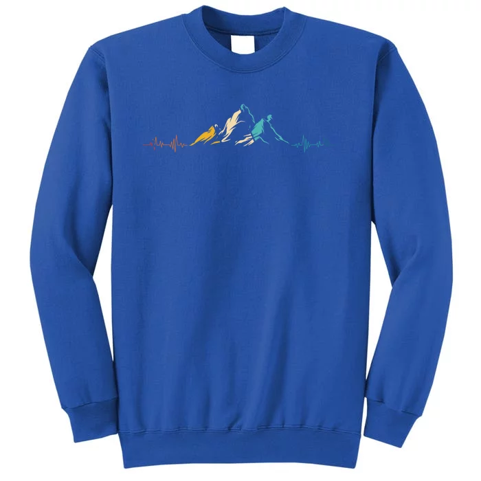 Ski Skis Heartbeat Mountains Retro Skiing Ecg Gift Sweatshirt