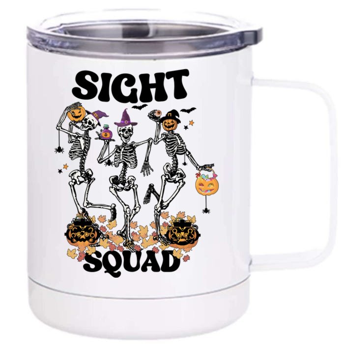 Sight Squad Halloween Optometry Technician Front & Back 12oz Stainless Steel Tumbler Cup