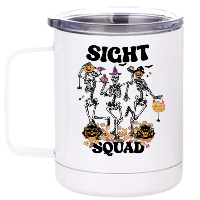 Sight Squad Halloween Optometry Technician Front & Back 12oz Stainless Steel Tumbler Cup