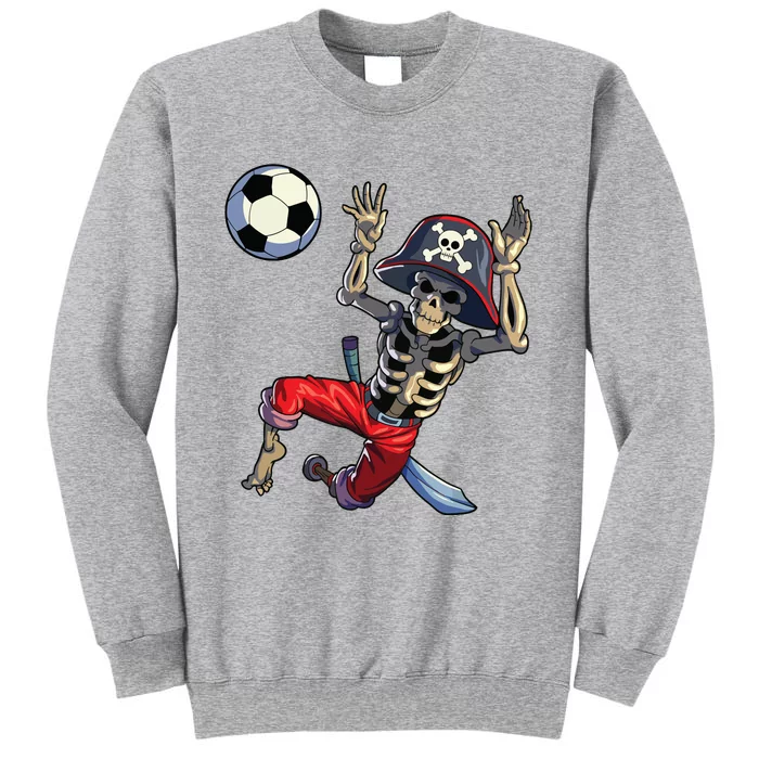 Soccer Skeleton Halloween Soccer Goalkeeper Pirate Halloween Tall Sweatshirt