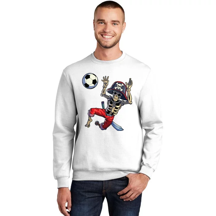 Soccer Skeleton Halloween Soccer Goalkeeper Pirate Halloween Sweatshirt