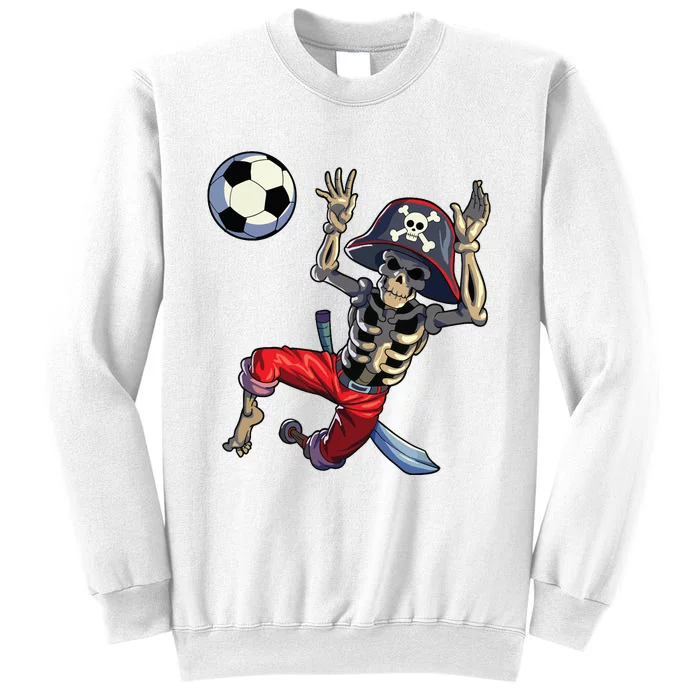 Soccer Skeleton Halloween Soccer Goalkeeper Pirate Halloween Sweatshirt