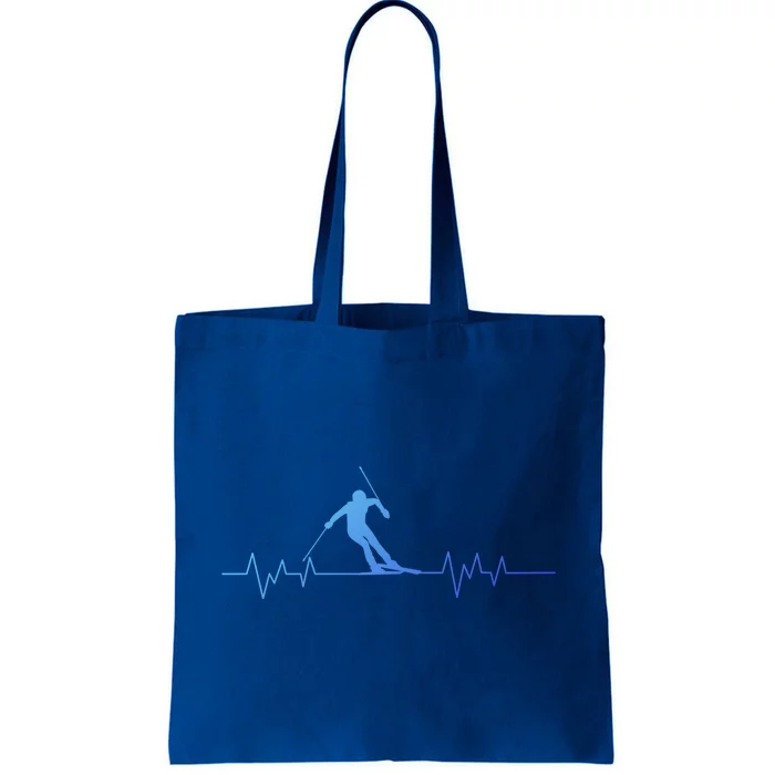 Skiing Ski Heartbeat For Skiers Great Gift Tote Bag