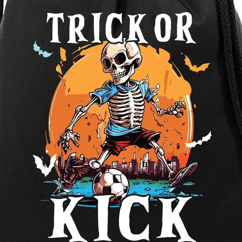 Soccer Skeleton Halloween Soccer Player Halloween Drawstring Bag