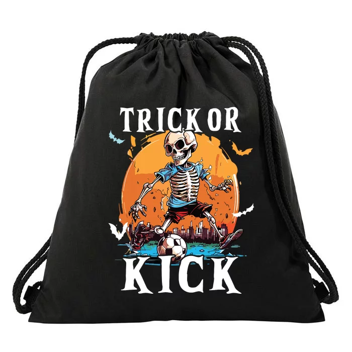 Soccer Skeleton Halloween Soccer Player Halloween Drawstring Bag