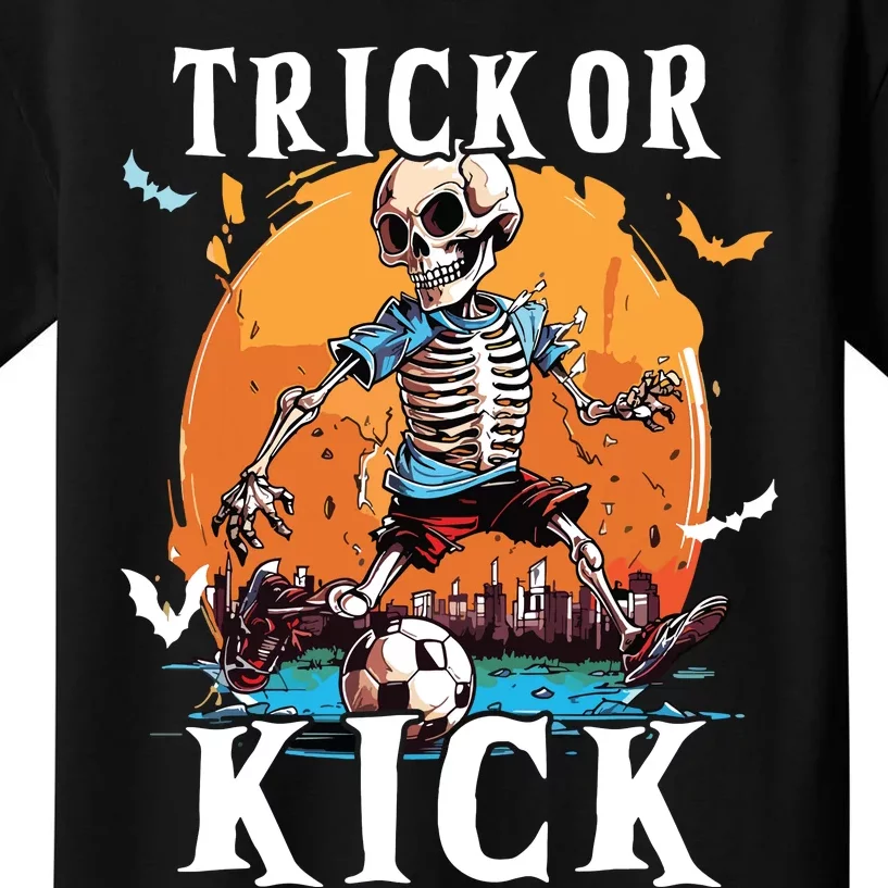 Soccer Skeleton Halloween Soccer Player Halloween Kids T-Shirt