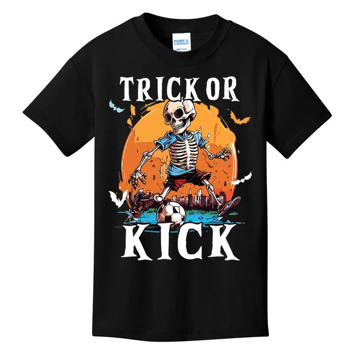 Soccer Skeleton Halloween Soccer Player Halloween Kids T-Shirt