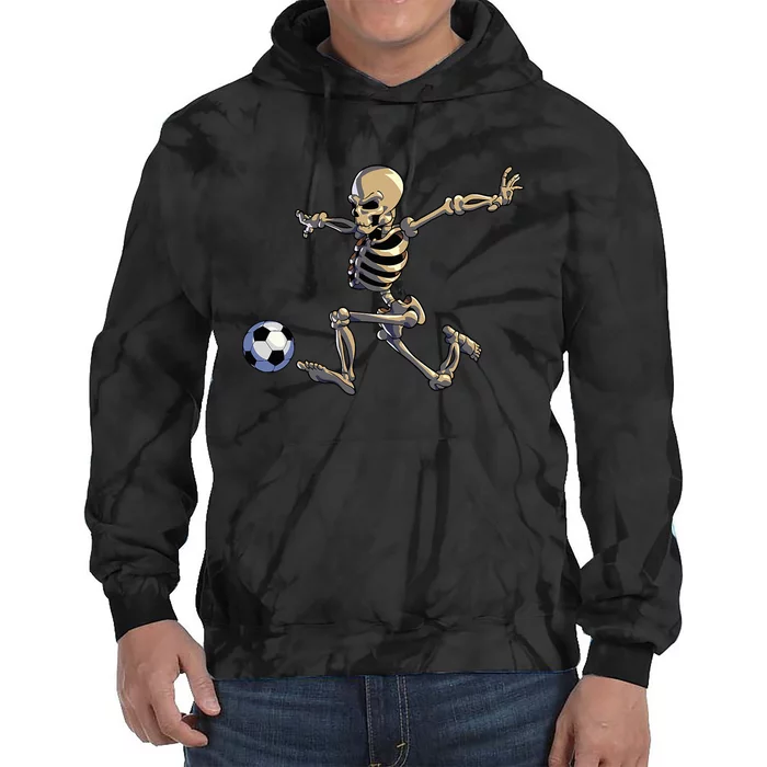 Soccer Skeleton Halloween Soccer Player Halloween Tie Dye Hoodie