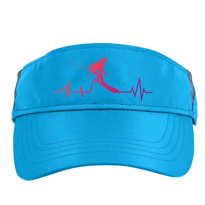 Skiing Ski Heartbeat Funny Skier Skiing Funny Gift Adult Drive Performance Visor