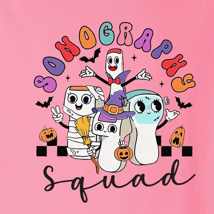 Sonography Squad Halloween Retro Ultrasound Technologist Toddler Long Sleeve Shirt