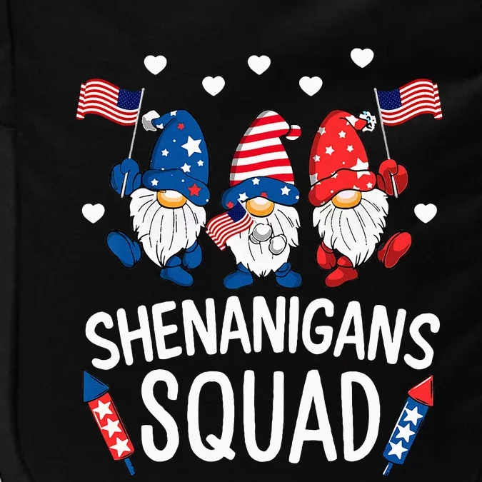 Shenanigans Squad Happy 4th Of July Funny Gnome Patriotic Impact Tech Backpack