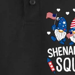 Shenanigans Squad Happy 4th Of July Funny Gnome Patriotic Dry Zone Grid Performance Polo