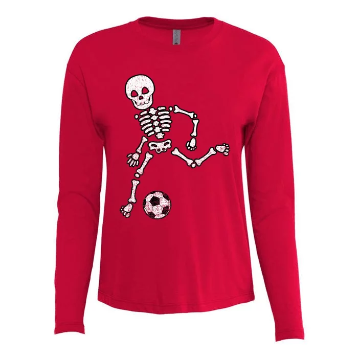 Skeleton Soccer Halloween Sport Player Costume Womens Cotton Relaxed Long Sleeve T-Shirt