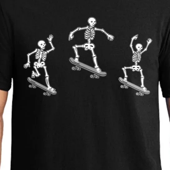 Skateboarding Skeletons Halloween Skateboard Tricks Lover Cool Gift Pajama Set