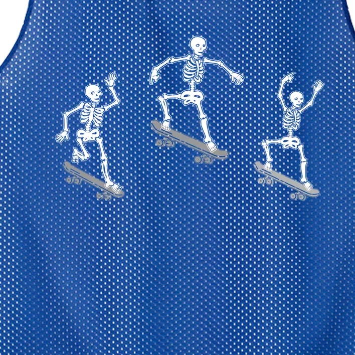 Skateboarding Skeletons Halloween Skateboard Tricks Lover Cool Gift Mesh Reversible Basketball Jersey Tank