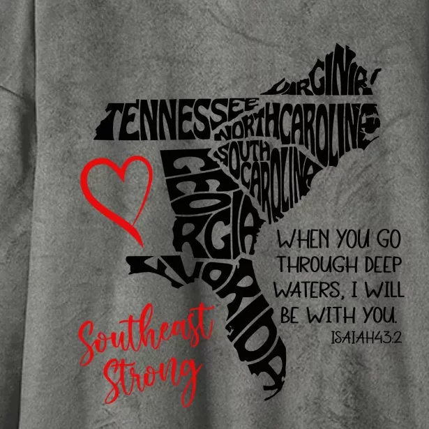 Southeast Strong Hurricane Helene Survivor When You Go Through Deep Wat Hooded Wearable Blanket