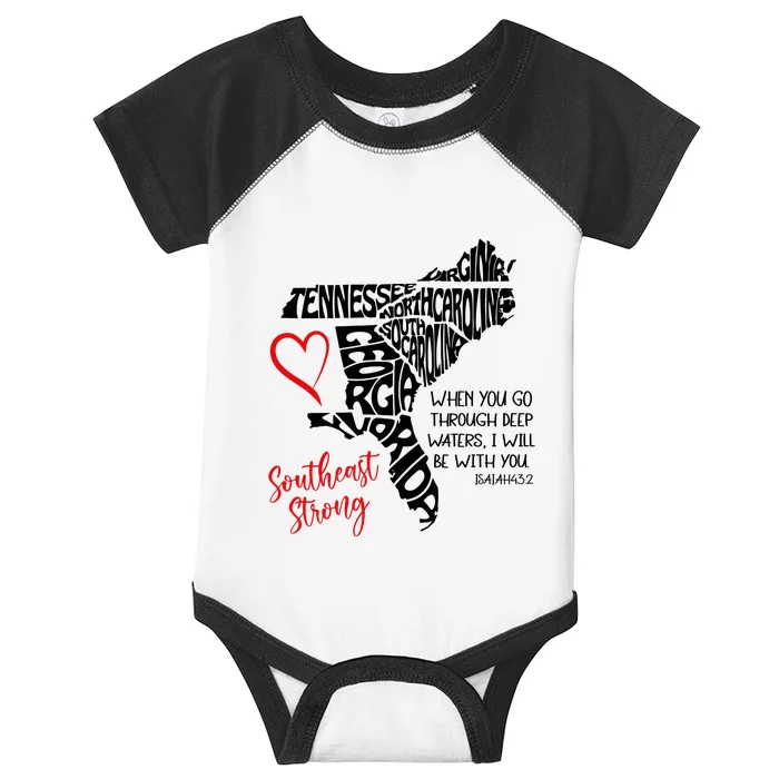 Southeast Strong Hurricane Helene Survivor When You Go Through Deep Wat Infant Baby Jersey Bodysuit