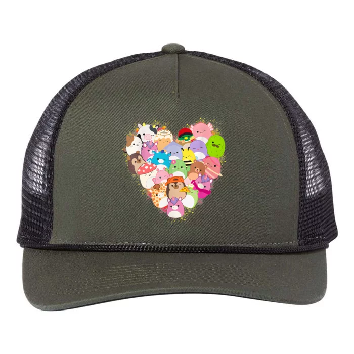 Squish Squad Heart Valentine Cute Retro Rope Trucker Hat Cap