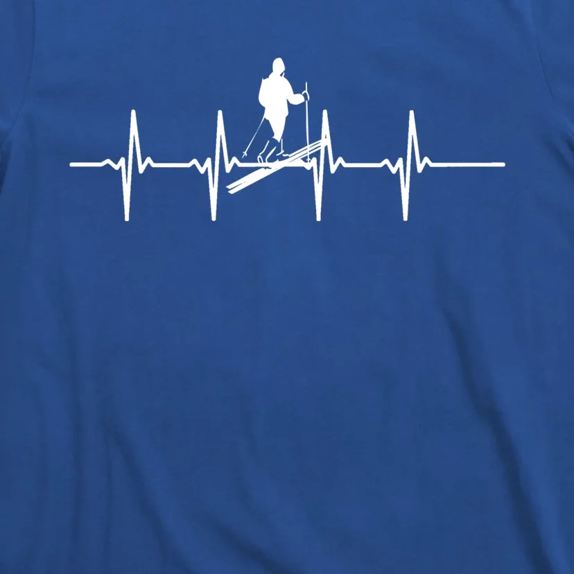 Ski Skiing Heartbeat Skier Gift T-Shirt