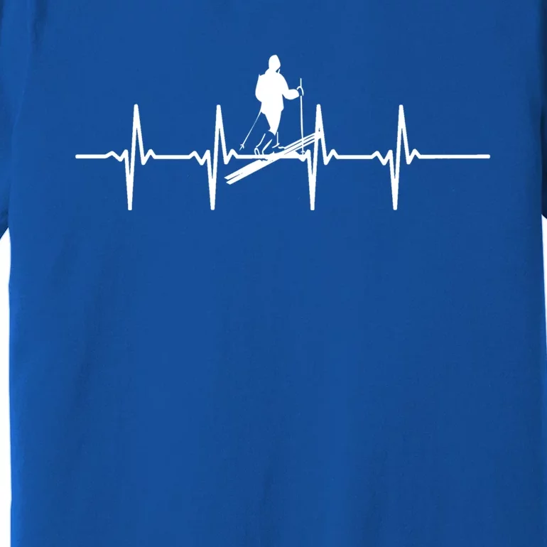 Ski Skiing Heartbeat Skier Gift Premium T-Shirt