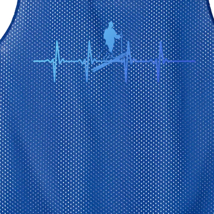 Ski Skiing Heartbeat Skier Cool Gift Mesh Reversible Basketball Jersey Tank