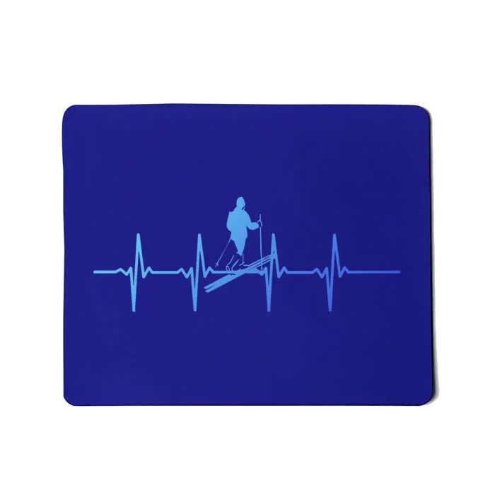 Ski Skiing Heartbeat Skier Cool Gift Mousepad