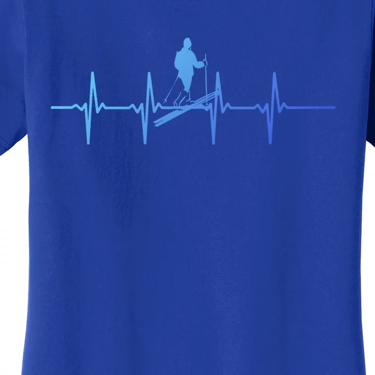 Ski Skiing Heartbeat Skier Cool Gift Women's T-Shirt