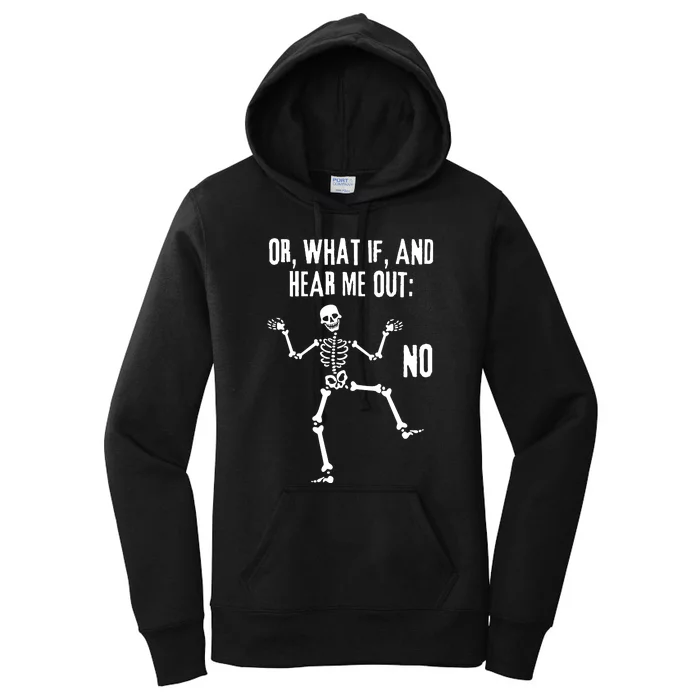 Sassy Skeleton Hear Me Out Women's Pullover Hoodie