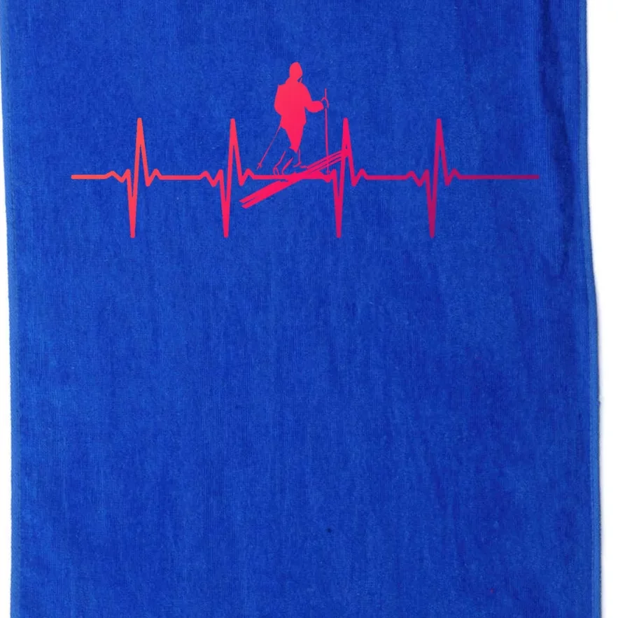 Ski Skiing Heartbeat Skier Cool Gift Platinum Collection Golf Towel