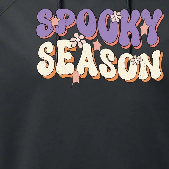 Spooky Season Halloween Groovy Retro Performance Fleece Hoodie