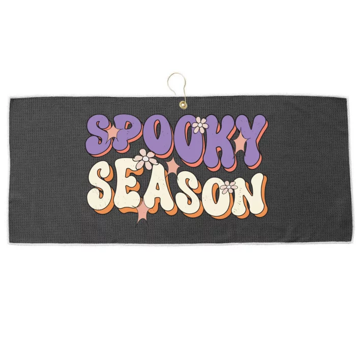 Spooky Season Halloween Groovy Retro Large Microfiber Waffle Golf Towel