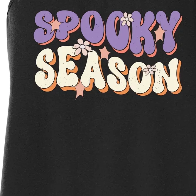 Spooky Season Halloween Groovy Retro Women's Racerback Tank