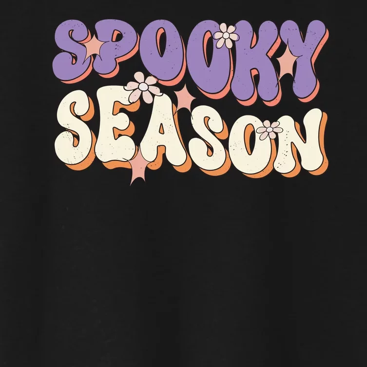 Spooky Season Halloween Groovy Retro Women's Crop Top Tee