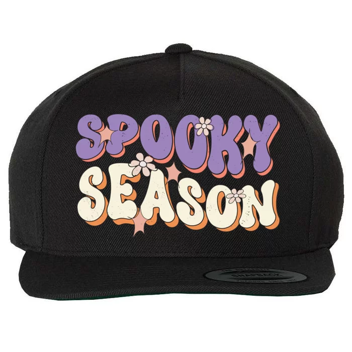 Spooky Season Halloween Groovy Retro Wool Snapback Cap