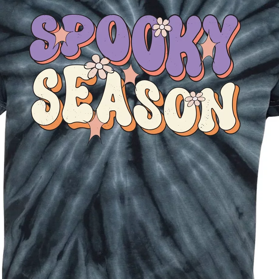 Spooky Season Halloween Groovy Retro Kids Tie-Dye T-Shirt