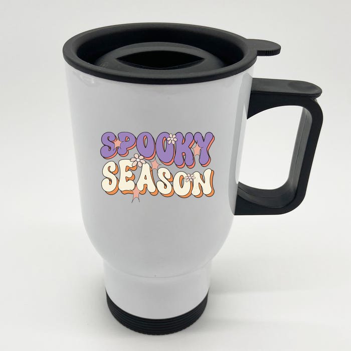 Spooky Season Halloween Groovy Retro Front & Back Stainless Steel Travel Mug