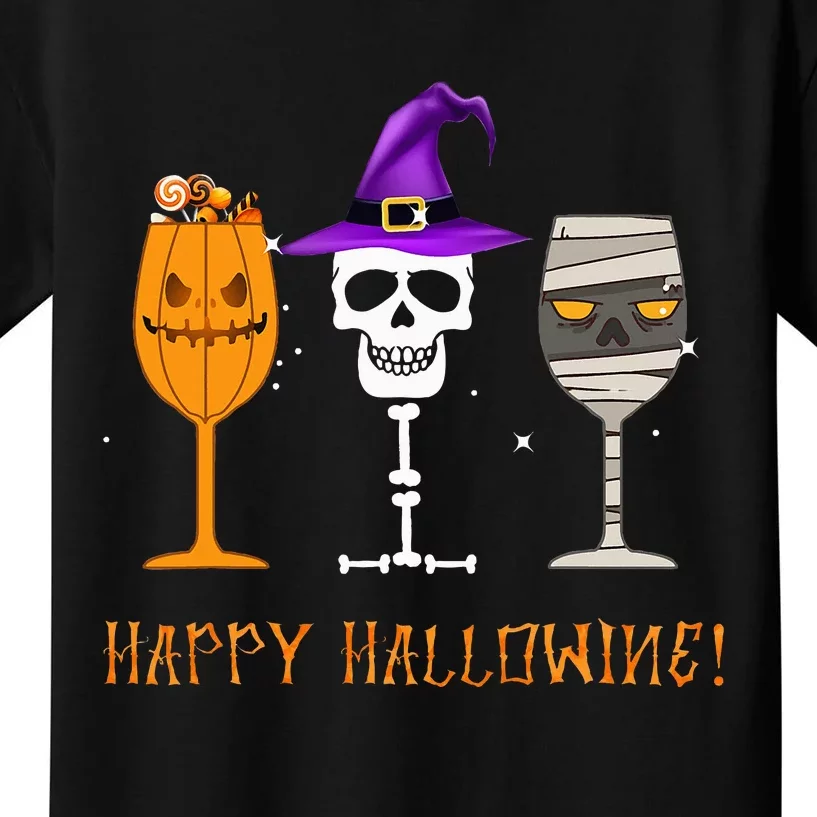 Spooky Spirits Hilarious Halloween Wine Presents Kids T-Shirt