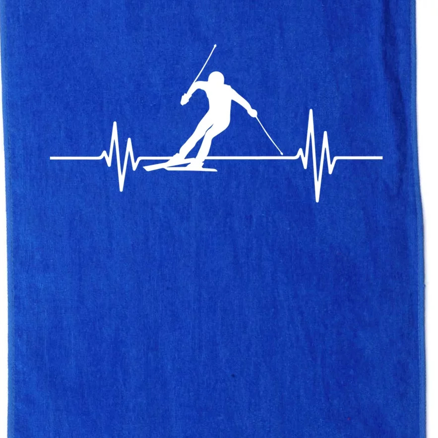 Skiing Ski Heartbeat For Skiers Winter Sports Fans Gift Platinum Collection Golf Towel